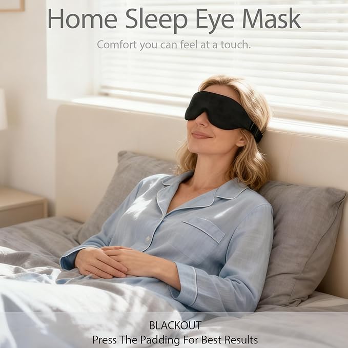 VITASERENA Sleep Mask Eye Mask for Travel Essentials, for Men & Women,Cover Luxury Blindfold Eyes,Plane Airplane Light Adjustable Blocking Weight Air Light-Blocking,Gentle Traveling,Natural Blackout