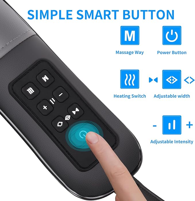 Neck Shoulder Back Massager with Heat, Width Adjustable Cordless Shiatsu Heated Massager for Pain Relief Deep Tissue, Brushless Motor 6D Kneading Massage Gifts for Women Men Mom Dad Birthday Christmas