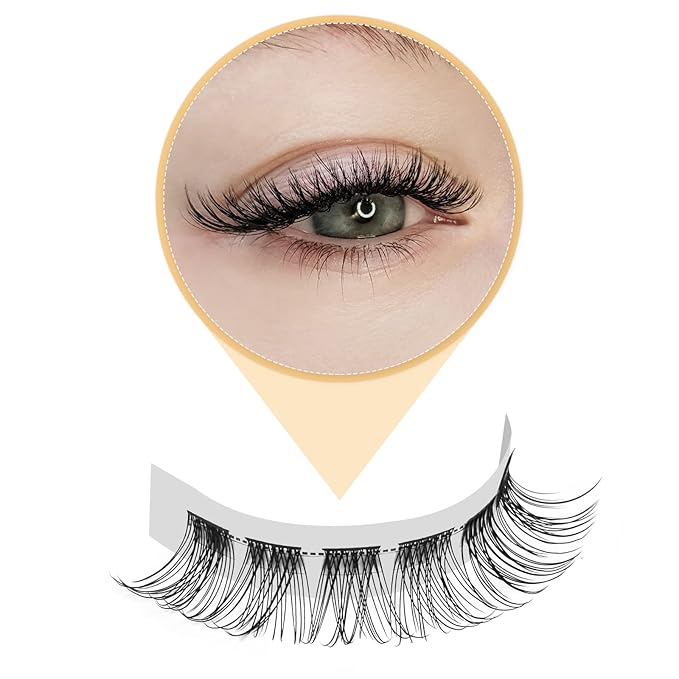 QUEWEL Cluster Lashes 72 Pcs Wide Stem Individual Lashes C/D Curl 8-16mm Length DIY Eyelash Extension False Eyelashes Natural&Mega Styles Soft for Personal Makeup Use at Home (Natural-C-MIX8-16)
