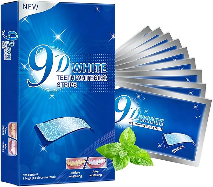 Deudhdal Teeth Whitening Strips - 9D Teeth Whitening Kit Professional Effects, Non-Sensitive Teeth Whitener for Enamel Safe, 14 Strips (7 Day Treatment) Remove Stains for a Brighter Smile, Mint