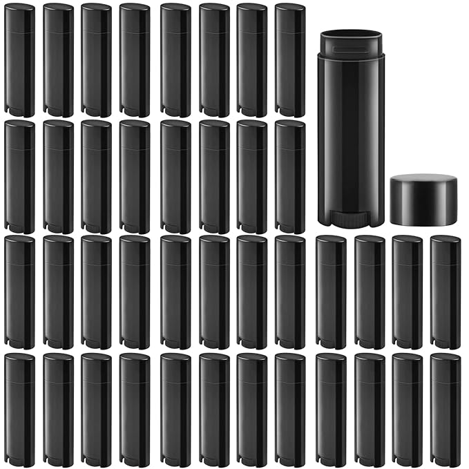40 PCS 4.5g Oval Lip Balm (Black)