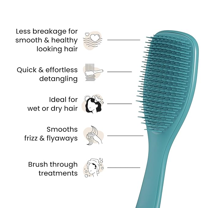 Tangle Teezer Ultimate Detangler Brush for Wet & Dry Hair, Eliminates Knots & Reduces Breakage for All Hair Types, Transformative Teal