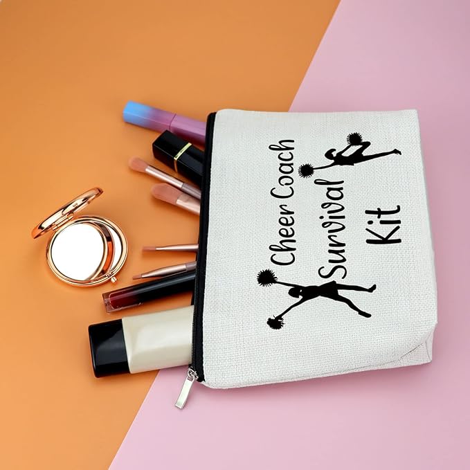 Cheer Coach Gift Makeup Bag Cheerleading Gift For Women Cosmetic Bag Cheer Team Gift Appreciation Gift For Cheer Coach Cheerleader Inspirational Thanksgiving Christmas Birthday Gift For Cheer Coach