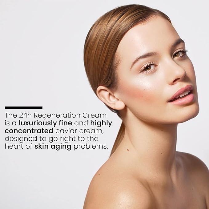 Caviar Face Moisturizer Regenerate Cream - Anti Aging Cream for Aging Spots, Facial Treatment with Hyaluronic Acid & Resveratrol, Facial Moisturizer for Any Type of Skin | (1.6 Oz)