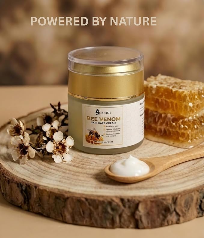SUDNY Natural Bee Venom Cream | Advanced Bee Venom Moisturizer with Manuka Honey | Exfoliating Face Cream with Salicylic Acid to Clear Pores, Hydrate & Firm Skin | Day & Night Anti-Wrinkle Lotion