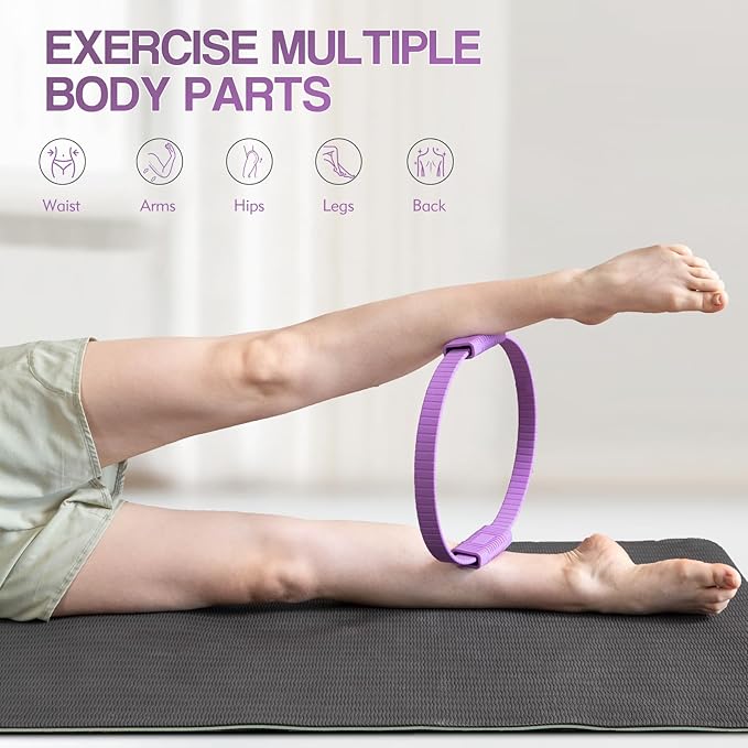 Pilates Ring Set for Women, Pilates Ring and Ball Set with 5-Level Resistance Bands for Core Strength, Stretching, Toning & Full Body Home Workout Pilates Equipment