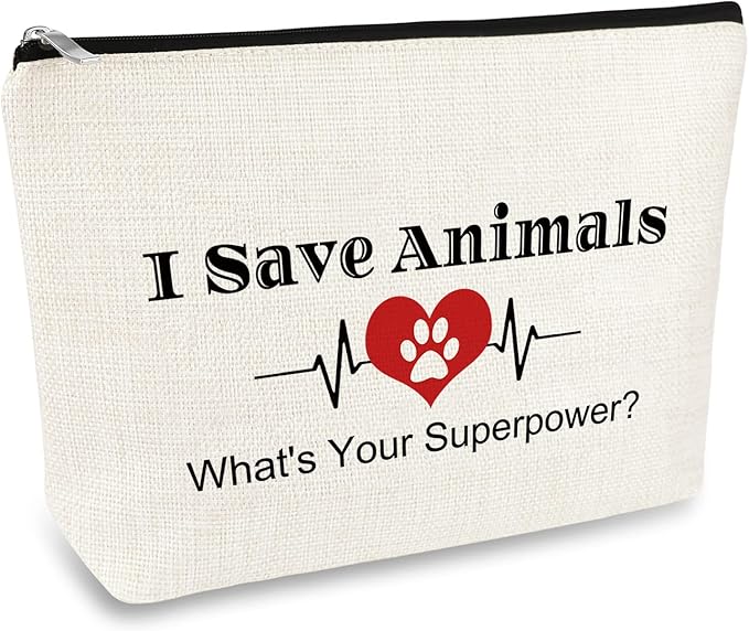Veterinarian Gifts for Women Animal Lover Gift Makeup Cosmetic Bag Vet Tech Gift Veterinarian Appreciation Gifts Animal Rescue Thank You Gift Veterinary Medicine Students Graduation Birthday Gift