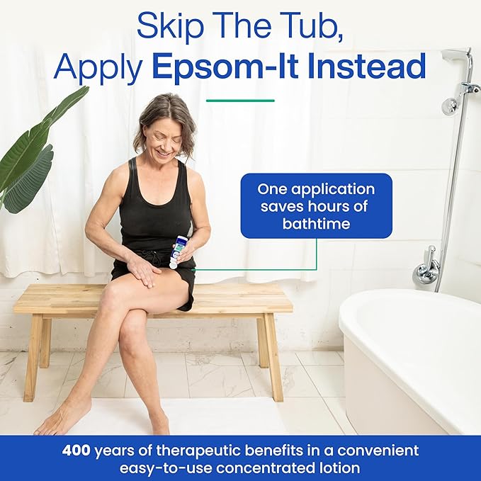 Epsom-It Soothing Muscle Set - Epsom Salt and Magnesium Lotion and Rollerball, for Muscle Discomfort and Stiffness, Tired Legs, Knees, and Feet (2-Pack)