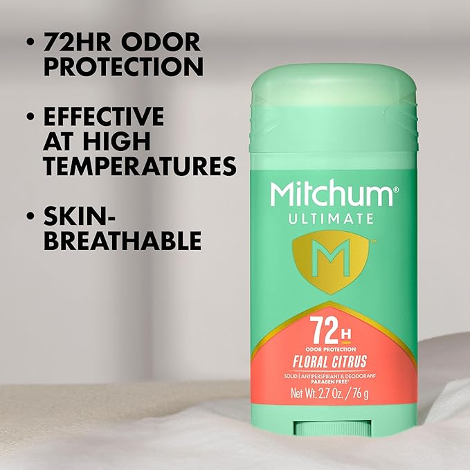 Mitchum Ultimate 72H Odor Protection Women’s Antiperspirant & Deodorant, Invisible Solid, Floral Citrus, 2 pack