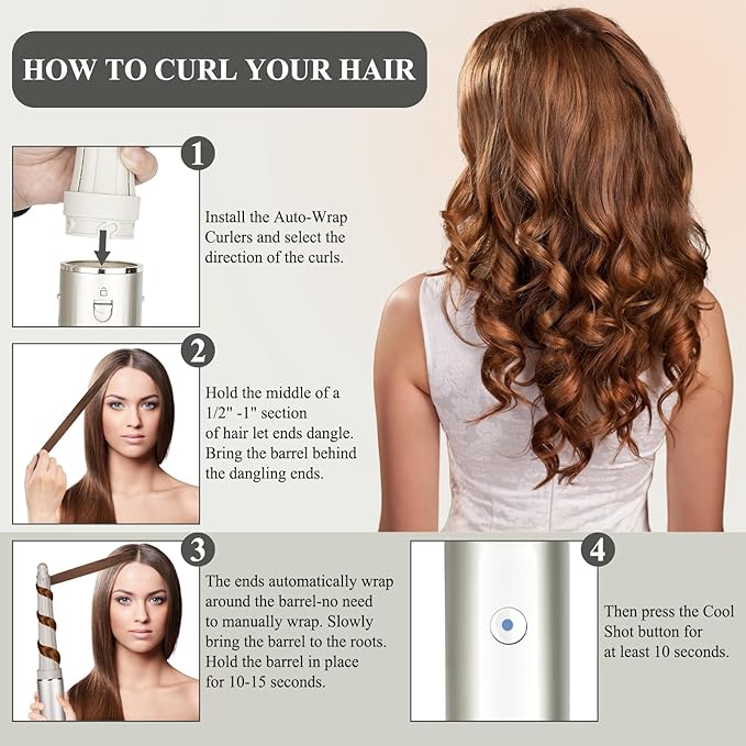 Long Curling Iron Conical Barrels Attachment for Shark FlexStyle, 0.78-1.4Inch Auto-Wrap Curling Iron Curlers to Create Natural Classic and Textured Waves
