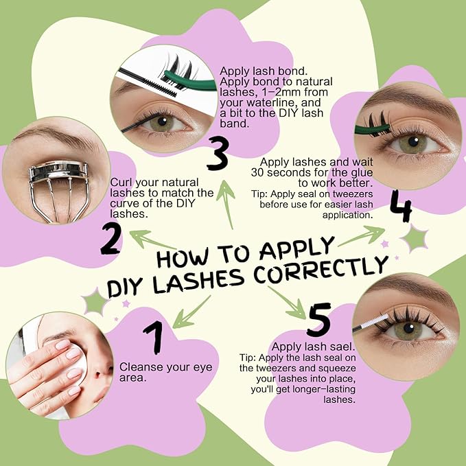 KEYYOU LASH Extension Kit 120Pcs Angel Lash Clusters Kit Thick Eyelash Extension Kit with Glue and Seal,Tweezers,Remover for DIY lash extension kit at Home（Kit-Angel A09-D-8-16MIX）