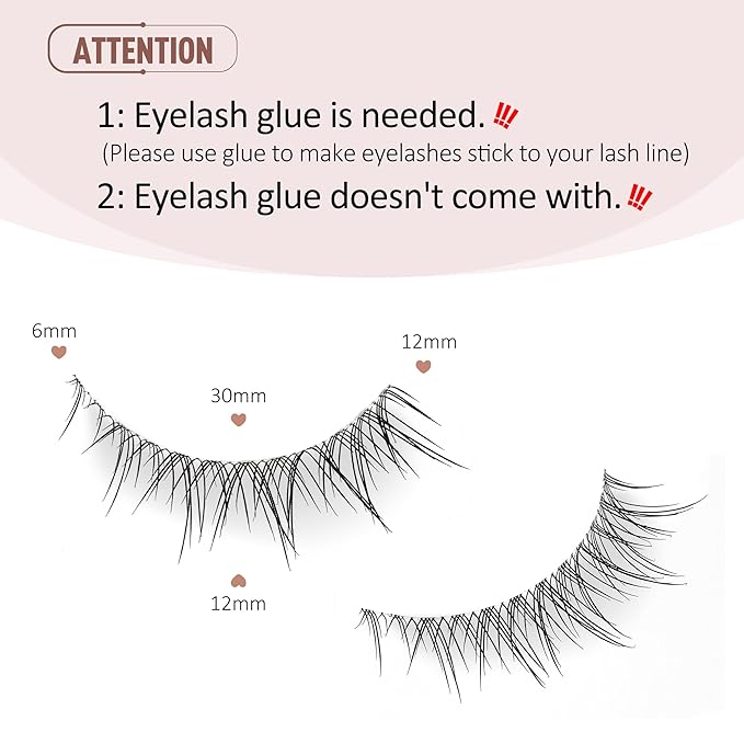Onlyall Natural False Lashes Wispy Fake Eyelashes 7 Pairs B91
