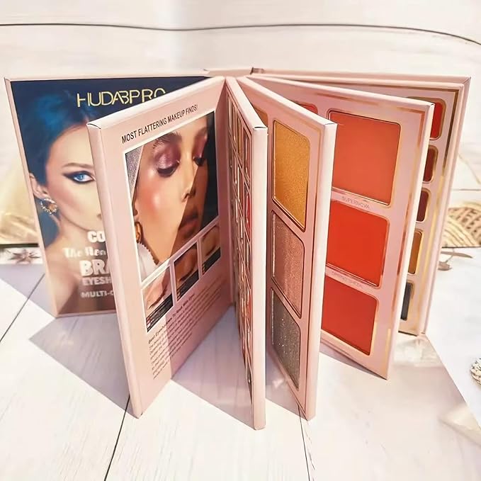 K'APEINE Foldable Makeup Palette, 5-in-1 Face, Eyes & Lips | Contour, Blush, Highlighter, Eyeshadow | Long-Lasting & Travel-Friendly Multipurpose Makeup Kit Eyeshadow Palette for Women