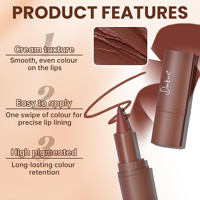 Lip Liner Gloss Set, Dark Red Plumping Lip Liner Lip Pencil Moisturizing Lightweight Lip Gloss Lip Combo, High Shine Glossy Lip Tint Lip Stain Makeup Long Lasting Lip Contour for Women