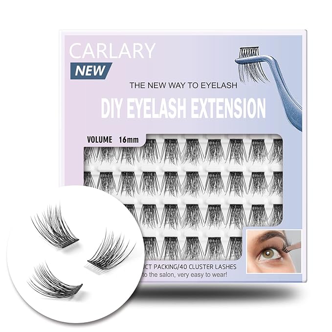 Lash Clusters, DIY Eyelash Extension, Reusable Volume Individual Lashes, Wispy Fluffy Artificial Natural Look for Cluster Lashes, C Curl Lashes Pack (Volume-16mm)