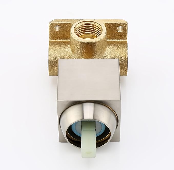 SUMERAIN Shower Faucet Brushed Nickel, Single Function Shower Trim Kit with Rough-in Valve, 8" Square High Pressure Rain Shower Head