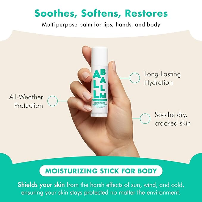 Zizia Spearmint Multi All Balm Stick – Moisturizing and Hydrating Stick for Lips, Hands & Body – with Shea Butter, Jojoba Oil, Aloe Vera, Calendula – Beauty Moisturizer - Travel Essentials - 0.5 oz