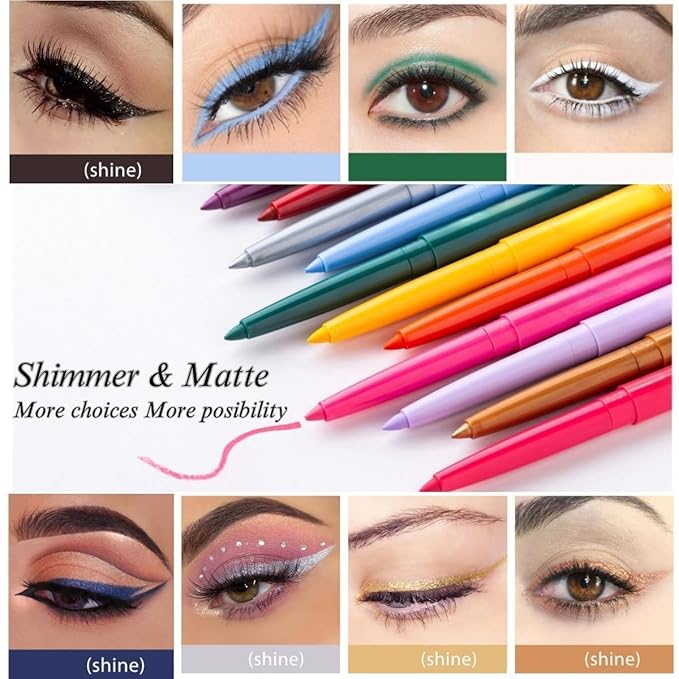 eye liner pencils retractable eyeliner creamy pigmented Multi-Use Longwear eyeliner pen 20 colors