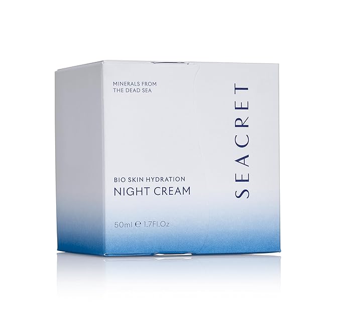 SEACRET Minerals Bio Skin Hydrating Night Cream, with Aloe, Niacinamide, Jojoba, Argan Oil, and Dead Sea Minerals, Deeply Moisturizing, assist in Anti-Aging, and Skin-Conditioning, 1.7 Fl Oz / 50ml