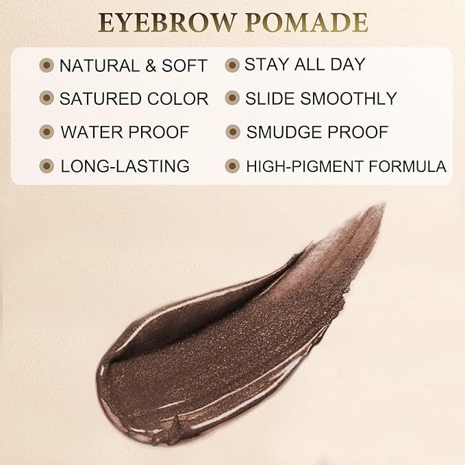LAVONE Eyebrow Stamp Stencil Kit - Brow Stamp Trio with Waterproof Pencil, Pomade, 20 Stencils, Dual-ended Brush and Sponge Applicator - Espresso