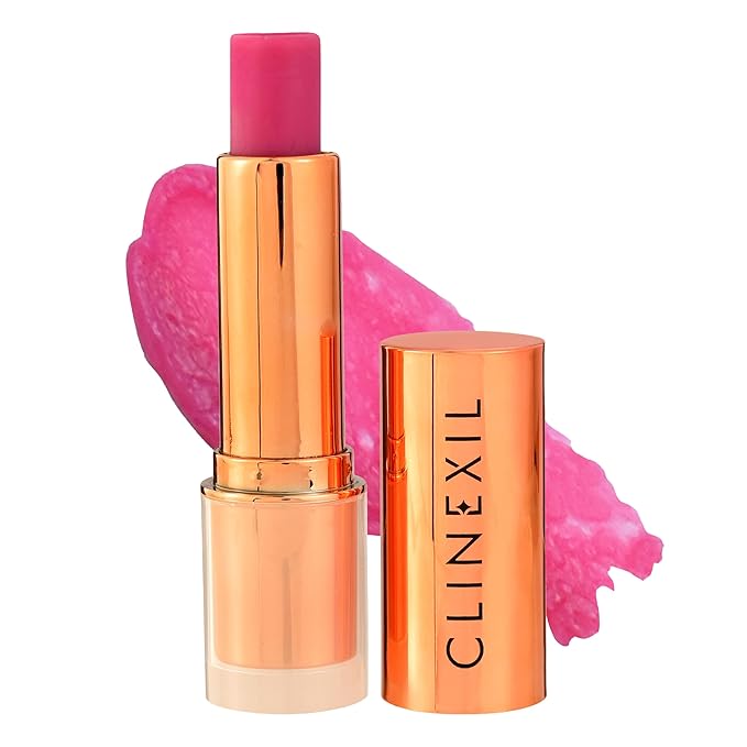 Clinexil Lushlips Tinted Lip Balm with 10% Squalane, Jojoba Oil and Vitamin E – Hydrating, Moisturizing – Natural skincare balm with Ceramides, Hyaluronic Acid & Licorice Extract 003 Radiant Ruby
