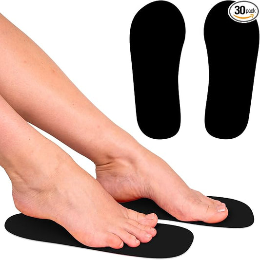 CHNELSS 30Pairs Professional Spray Tan Feet Pads - Disposable Foam Feet Protectors for Tanning Salon Hygienic & Comfortable Feet for Spray Tanning - Spray Tan Foot Covers for Tanning Tent(Black)