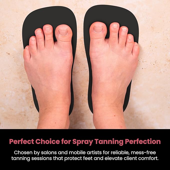 Professional 40 Pairs Spray Tan Feet Pads - Disposable Foam Feet Protectors for Tanning Hygienic & Comfortable Feet for Spray Tanning - Spray Tan Foot Covers for Tanning Tent (Black)