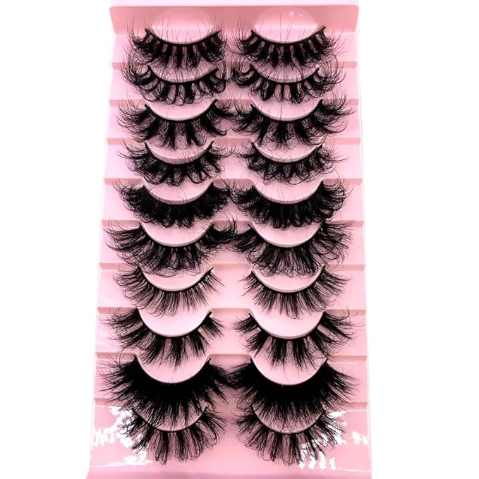 HBZGTLAD Soft Mink Eyelashes 3D Curl Winged End Eye Elongated Fake Lashes Thick Handmade Natural False Eyelash Messy Cross Lash Wholesale (MX-2)