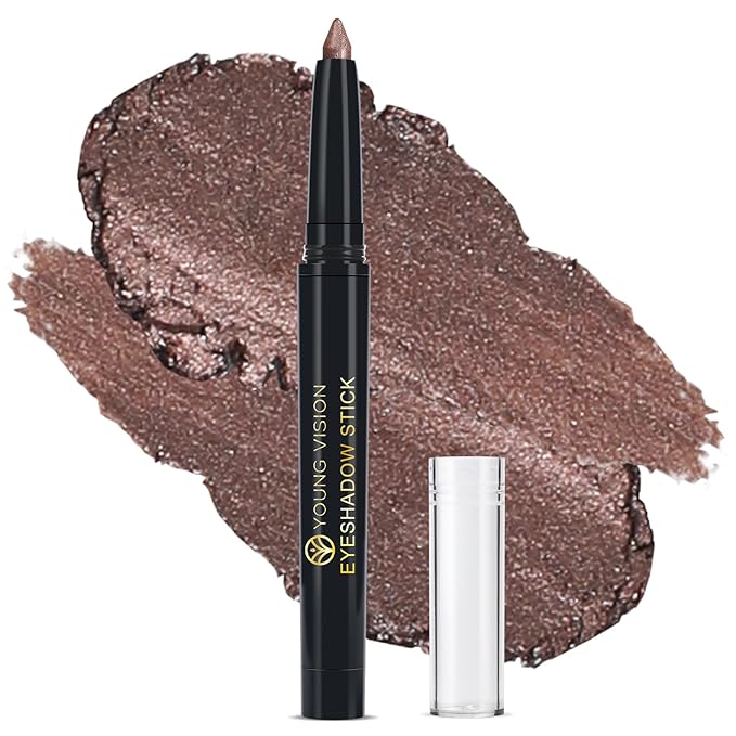 YOUNG VISION Eyeshadow Stick, Shimmer and Matte Cream Eye Shadow Brightener Sticks Eyeliner Pencil Crayon, Waterproof Long Lasting Eye Highlighter Stick Makeup,0.056 Oz(#3-Desert) (12)