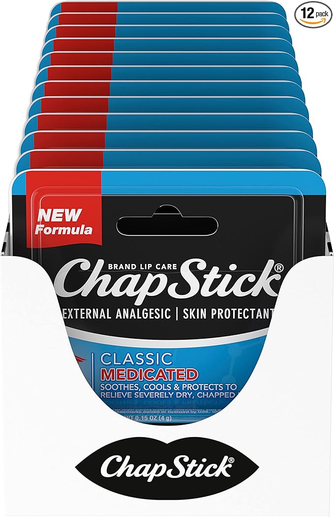 ChapStick Classic Medicated Lip Balm Tubes,