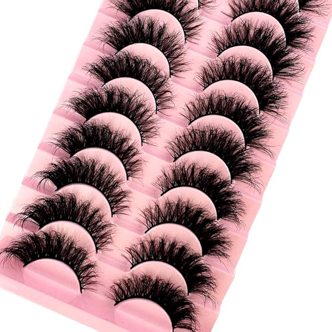 HBZGTLAD Soft Mink Eyelashes 3D Curl Winged End Eye Elongated Fake Lashes Thick Handmade Natural False Eyelash Messy Cross Lash Wholesale (WF24#)