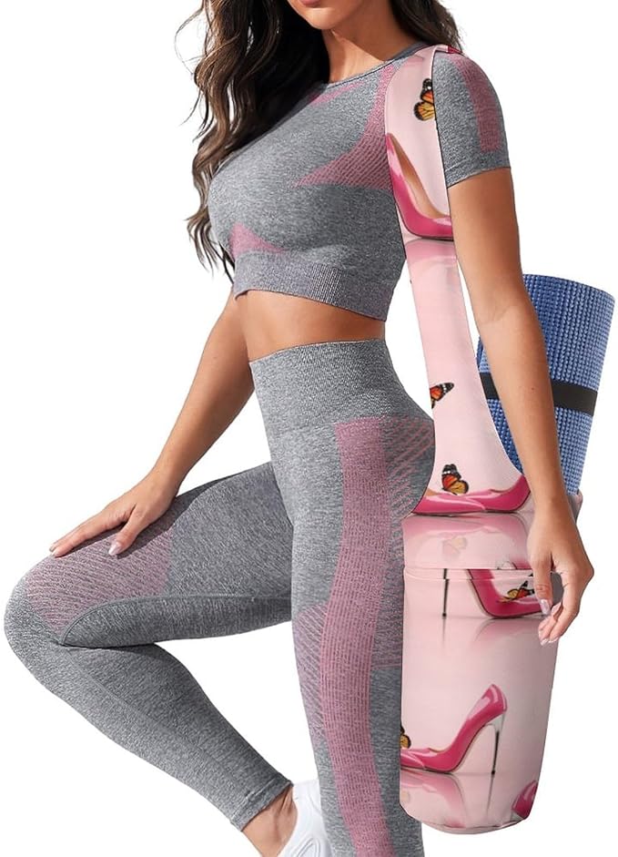 Portable Single Shoulder Yoga Mat Bag Carrier with Pocket Spacious Storage for Yoga Gym Fitness