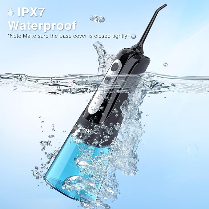 INSMART Water Flosser for Teeth: Cordless Dental Electric Flosser for Oral Care,Rechargeable Floss DIY Mode IPX7 Waterproof,Portable Travel Flossers Set for Teeth Cleaning with 4 Modes