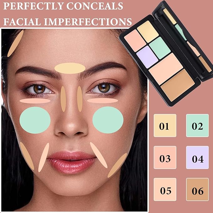 Color Correcting Concealer Palette,Concealer Contour Palette Long Lasting