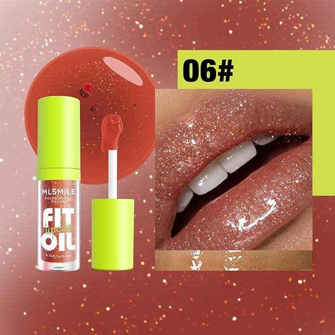 8 Colors Lip Oil Lip Glaze, Hydrating Lip