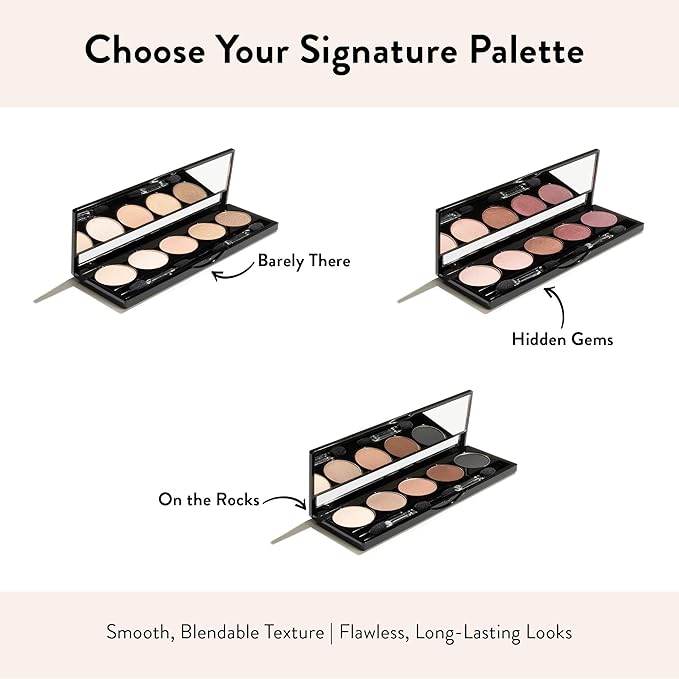 Juwel Cosmetics Eye Shadow Palette, Talc-Free Highly Pigmented Pressed Powder, Eye Makeup Palette that Blends Perfectly, 5 Shades of Paraben-Free and Sulfate-Free Eyeshadow, One the Rocks