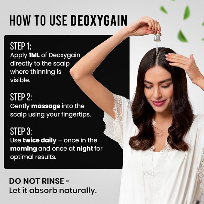 Topical Hair Serum by Deoxygain – Advanced Hair Growth Formula with 2DDR to Stimulate Follicles, Block DHT & Support Hair Regrowth – 2oz Bottle