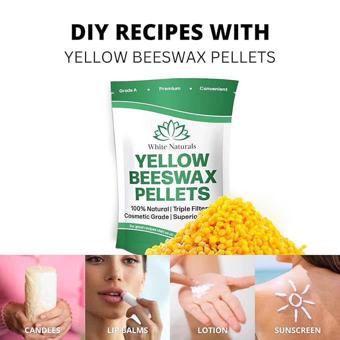 Yellow Beeswax Pellets 2lb (1lb in Naturals