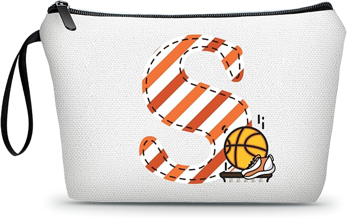 ARIOSEY Basketball Gifts Monogrammed Cosmetic Travel Makeup Bag Basketball Accessories Graduation Birthday Gifts for Girls Coaches Daughters Team Friend Mom Player,Christmas-S