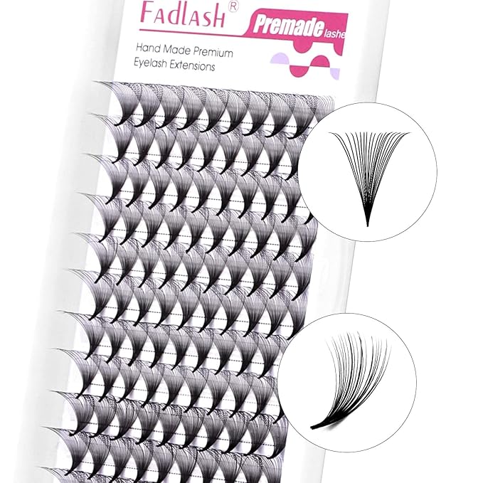 FADLASH Premade Lash Fans D Curl Premade Fans Eyelash Extensions 20D 0.07 Volume Lash Fans Premade Handmade Premade Lash Extensions Fans (20D-0.07D-14mm)
