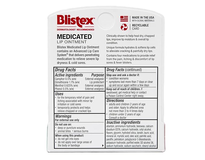 Blistex Medicated Lip Ointment 0.21 oz (Pack of 8)
