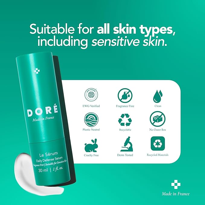 Dore - Le Sérum - Vitamin C Serum - Hydrates Skin and Improves Appearance of Dark Spots, Tone, Fine Lines & Wrinkles, for Oily, Dry & Sensitive Skin, Facial Serum for Women & Men (1 fl oz | 30 ml)