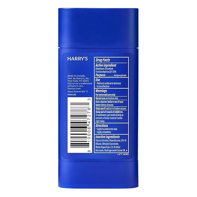 Harry's Extra-Strength Antiperspirant Deodorant, Sweat & Odor Control Antiperspirant for Men, Stone, 2.5 oz Pack of 3