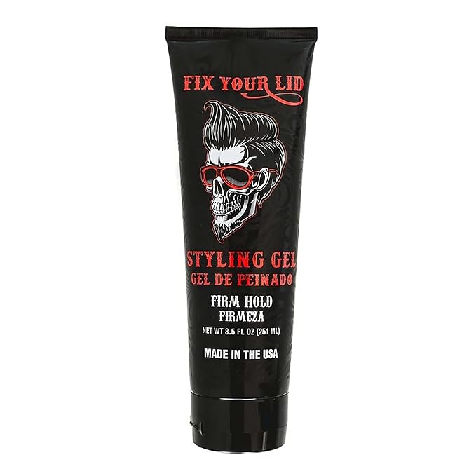 Fix Your Lid Styling Gel for Men's Hair - Firm Hold with Fuller Look - Strong Hold Gel for All Men's Hair Types & Styles - Easy To Wash Out - 8.5 Oz