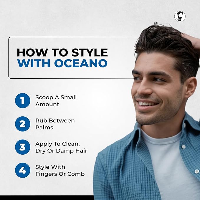 Gentlemen Republic Oceano Men's Hair Gel 64oz without Pump - Strong Touchable Hold and High Shine Styling Gel for Hair, 100% Alcohol-Free Professional Formula with Fresh Scent, Mens Hair Product