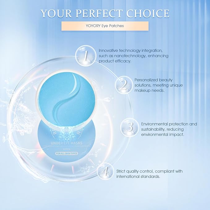 YOYORY Under Eye Patches Masks - for Dark Circles, Puffy Eyes, Fine Lines, Wrinkles, Eye Bags Treatment with Collagen and Hyaluronic Acid,Firming & Cooling, Moisturizing and Hydrating (60 Pcs) Blue