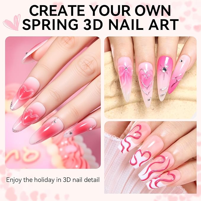 Makartt 3D Gel Nail Art: 2 Pcs 15g Nail Sculpting DIY No Wipe 3D Molding Gel for Nails Decoration, Manicure Sculpture Nails