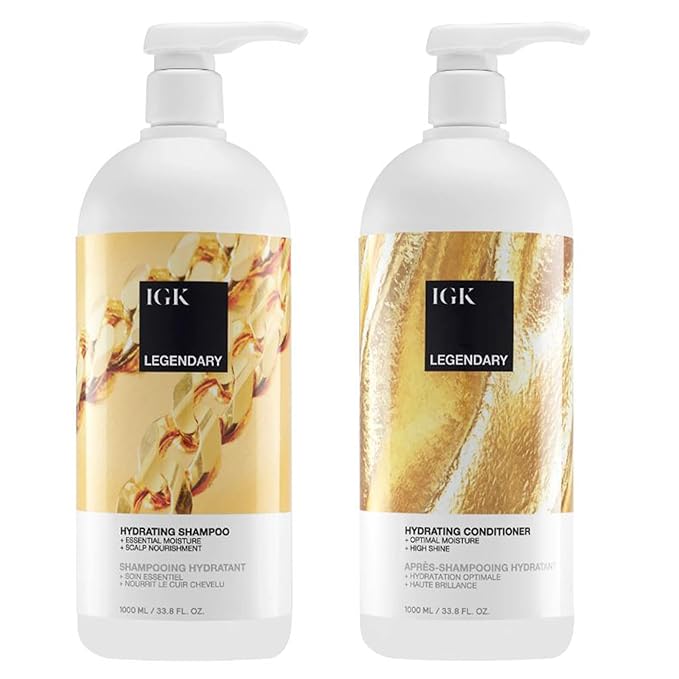 IGK LEGENDARY Dream Hair Shampoo & Conditioner Set | Hydration + Softness + Shine | Vegan + Cruelty-Free | 33.8 oz (Pack of 2)