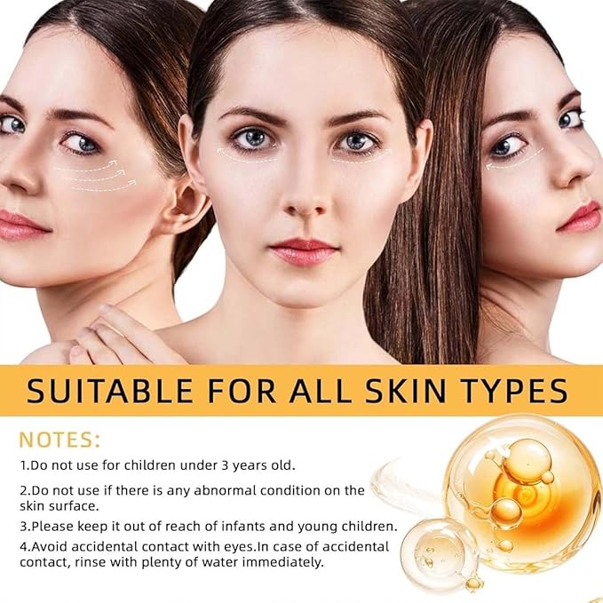 Vc Anti-Wrinkle Eye Serum Oil, Lutein EyeEssenceOil, VC Rollerball Eye Serum for Dark Circles and Puffy Eyes, Firming Anti-Aging, for Women & Men (3)