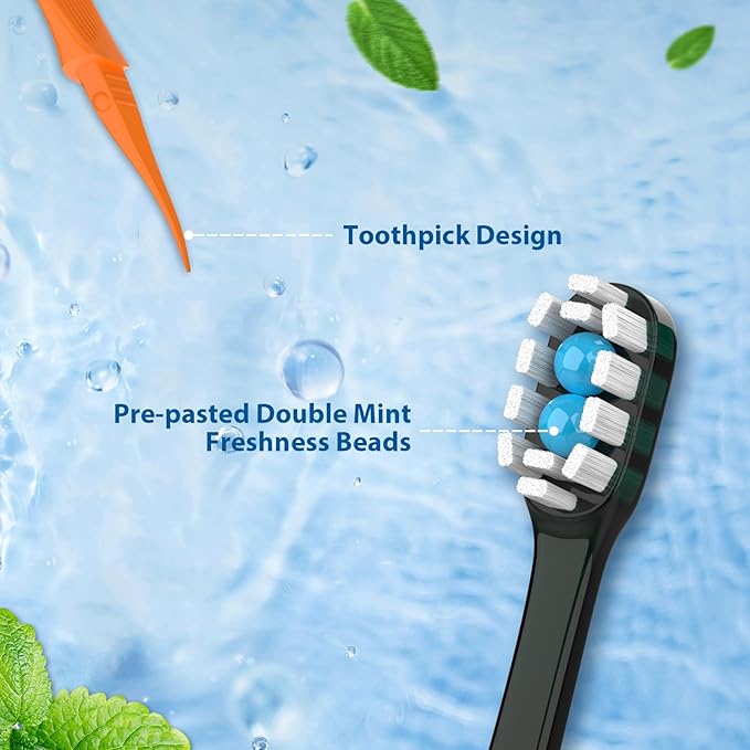 40Pack Disposable Toothbrushes with Toothpaste + Pick + Floss + Tongue Scraper 5-in-3 Mini Prepasted Travel Toothbrush for Hotel Camping Flight Car Single Use Portable Individually Wrapped | Mint